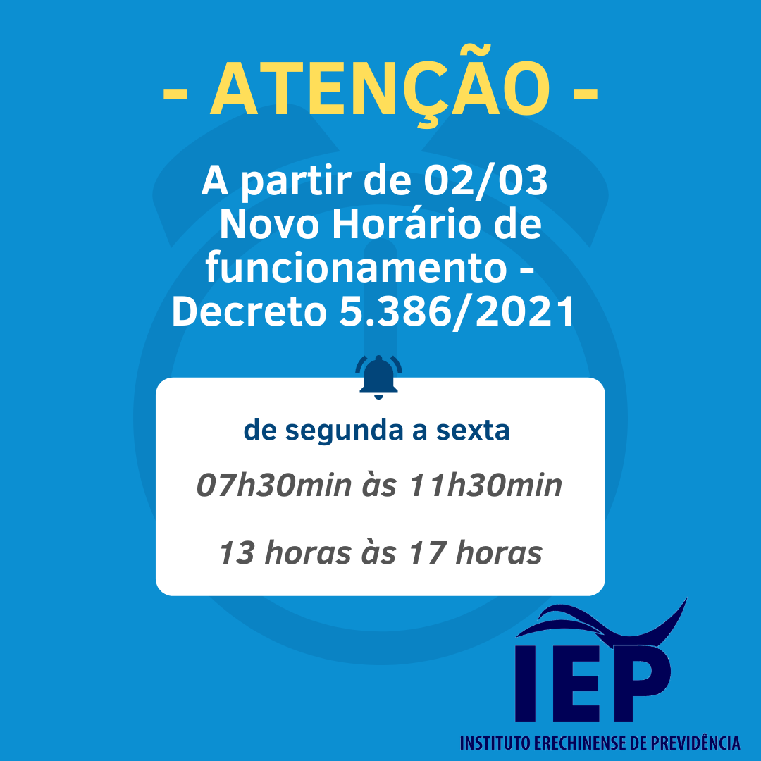 Novo Horrio de Funcionamento